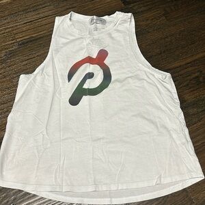 Peloton White Tank Top with Multicolor Logo